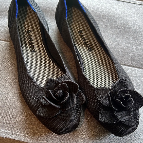 Rothy's Shoes - Rothy's Black Flats with Floral Accent